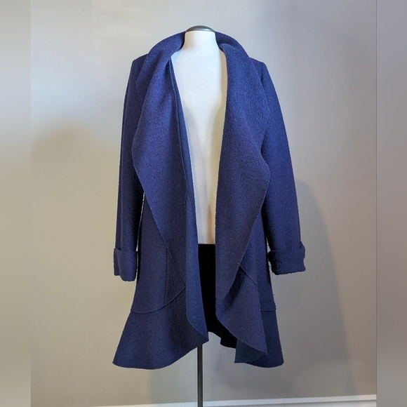 Novelti Jackets & Blazers - Dramatic Purple Wool Blend Duster Coat Shawl Medium Large Whimsy Goth Fairy